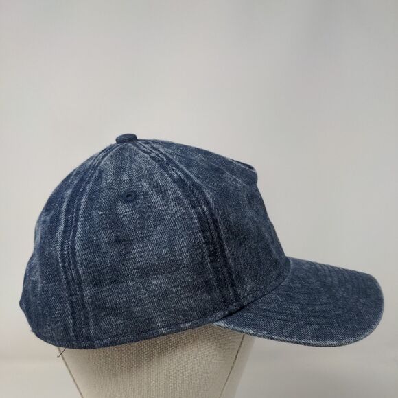 No Boundaries Snapback Hat Blue One Size Adjustable Vented Holes Denim Blank - Picture 4 of 8